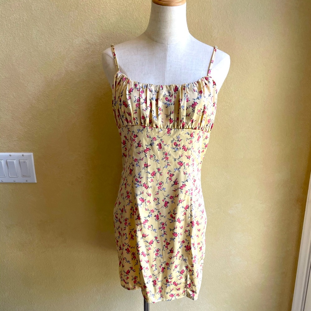 Pretty Yellow Floral Sundress